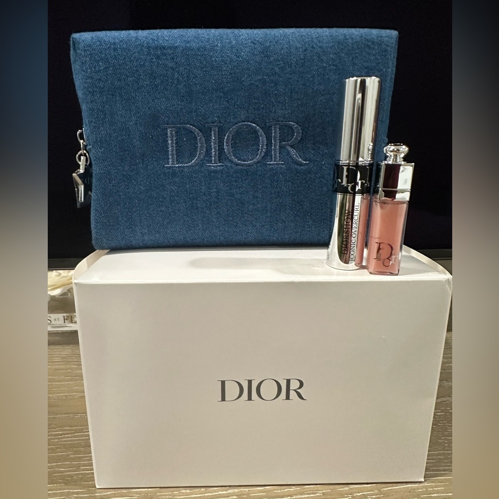 Dior Denim Vanity Pouch with Minis